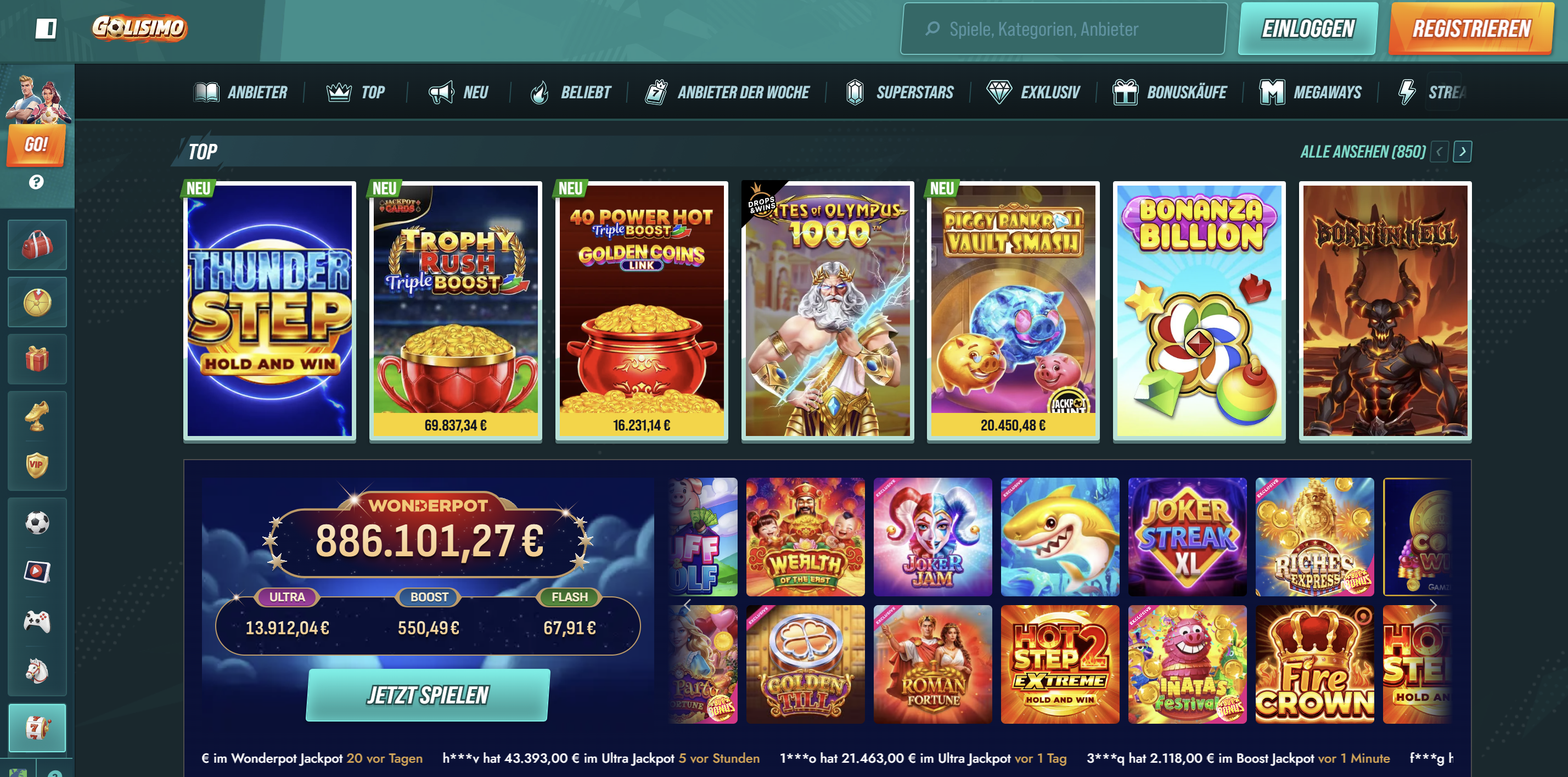 Golisimo Casino Spielbibliothek